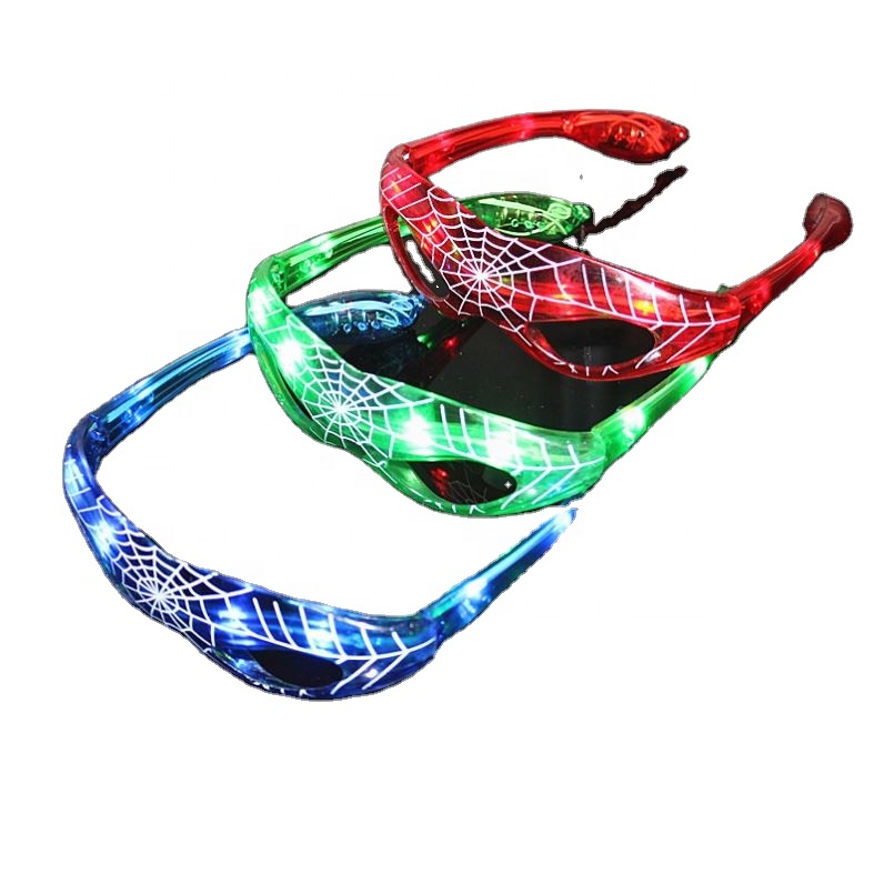 Novelty LED Spider Man Style Flashing LED Glasses Luminous Party Colorful Glowing Classic Toys For Dance DJ Party