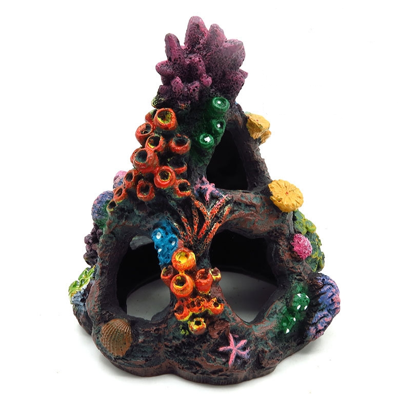 Resin handicraft decoration Coral stone Aquarium fish tank landscaping decoration Painted coral reef