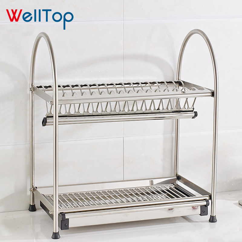 Storage Kitchen accessories 2 tiers dish drainer drying rack for dishes vt-09.003