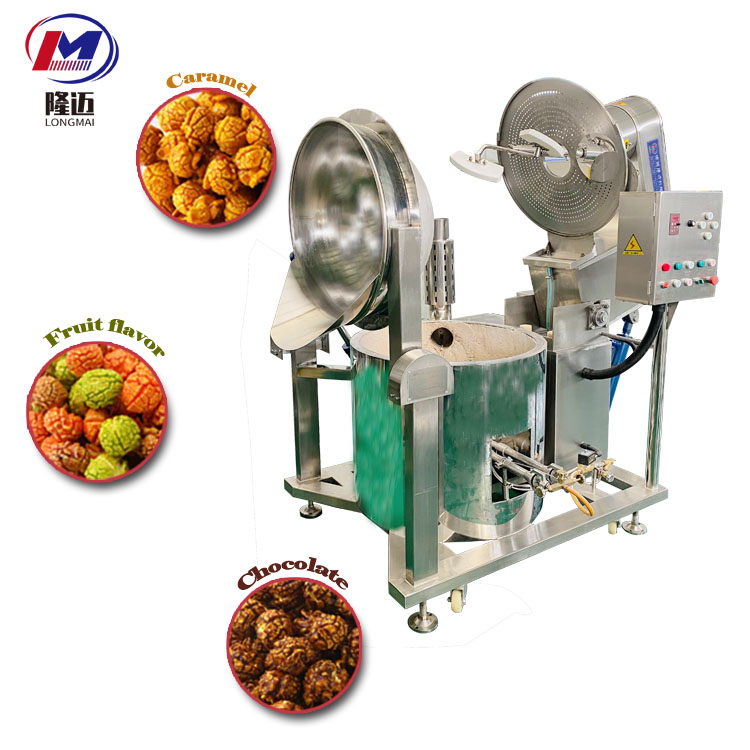 High quality automatic large comercial cretors stir flavouring ball pop corn making machine price gas operated for sweet popcorn