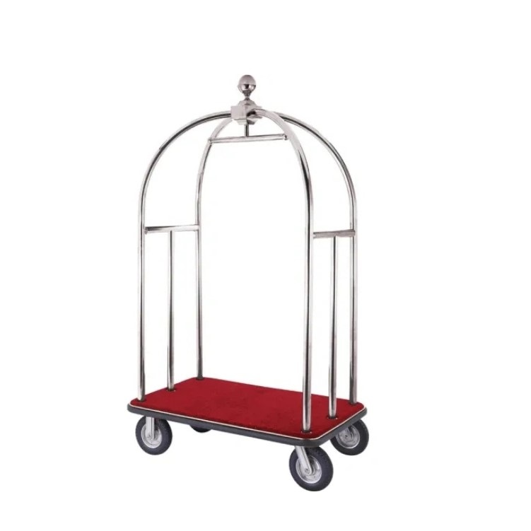 Custom Made High Quality Brass Lobby Luggage Cart Hotel