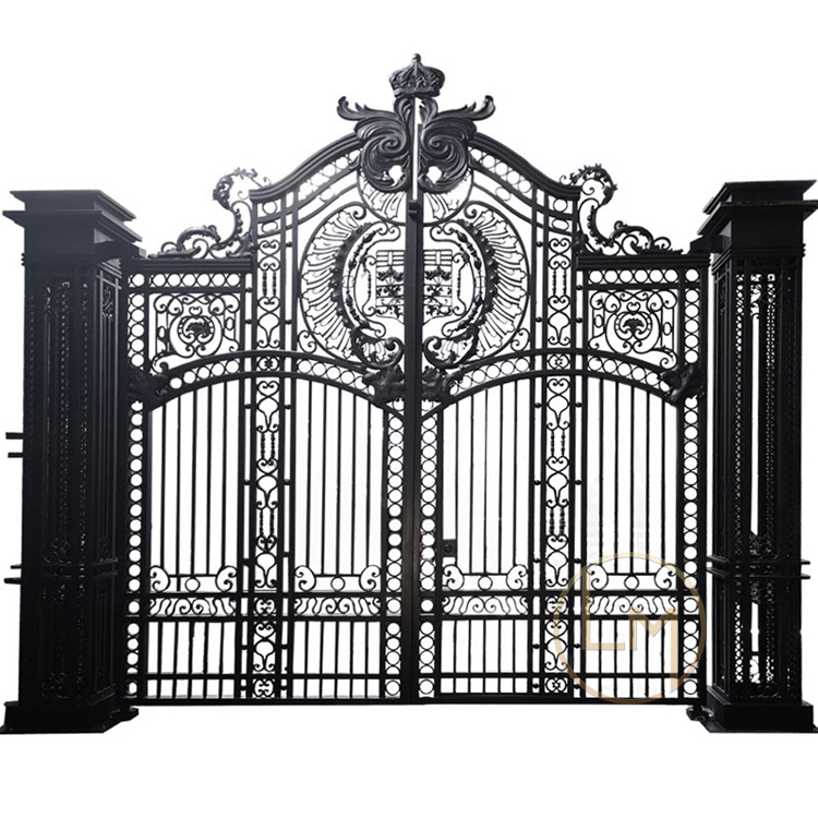 Nigeria Cheap Price Custom Luxury Simple Fancy Cast Main Driveway Wrought Iron Gate Design