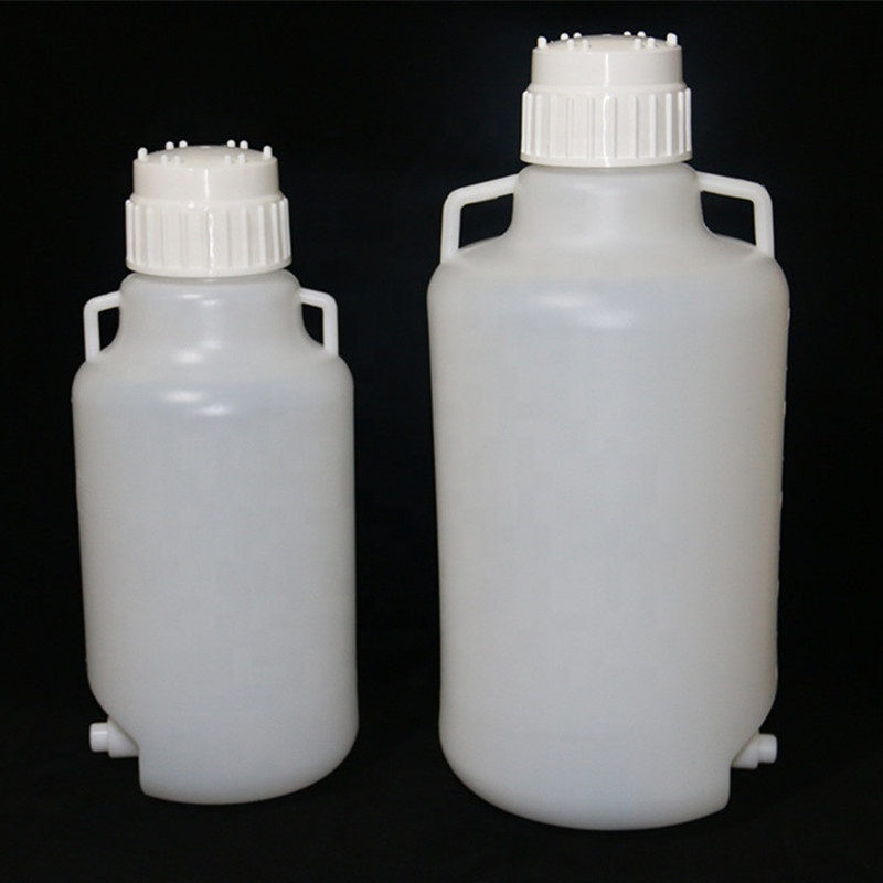 Screw Lid Plastic HDPE 5L/10L/20L Hand-held Capacity Bucket Laboratory Storage Water Bottle With Piston Spigot Draw Off Water