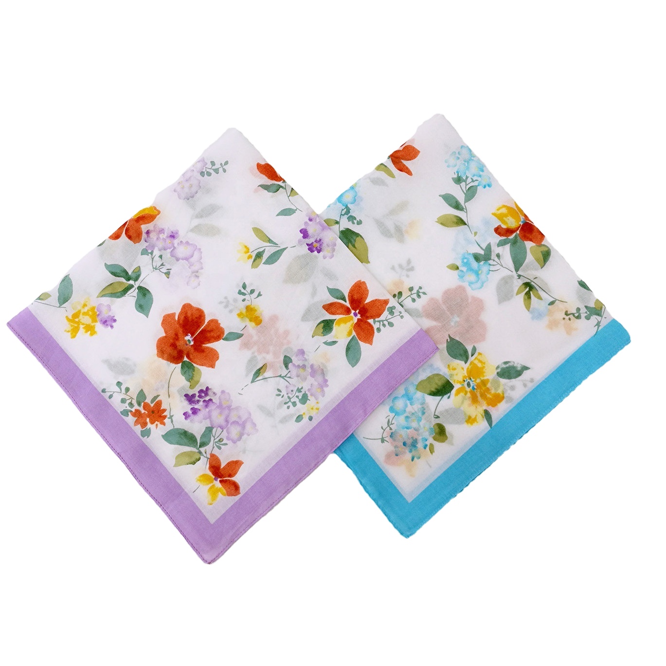 Wholesale Ladies 100% Cotton Floral Printed Handkerchief High Quality Handkerchief