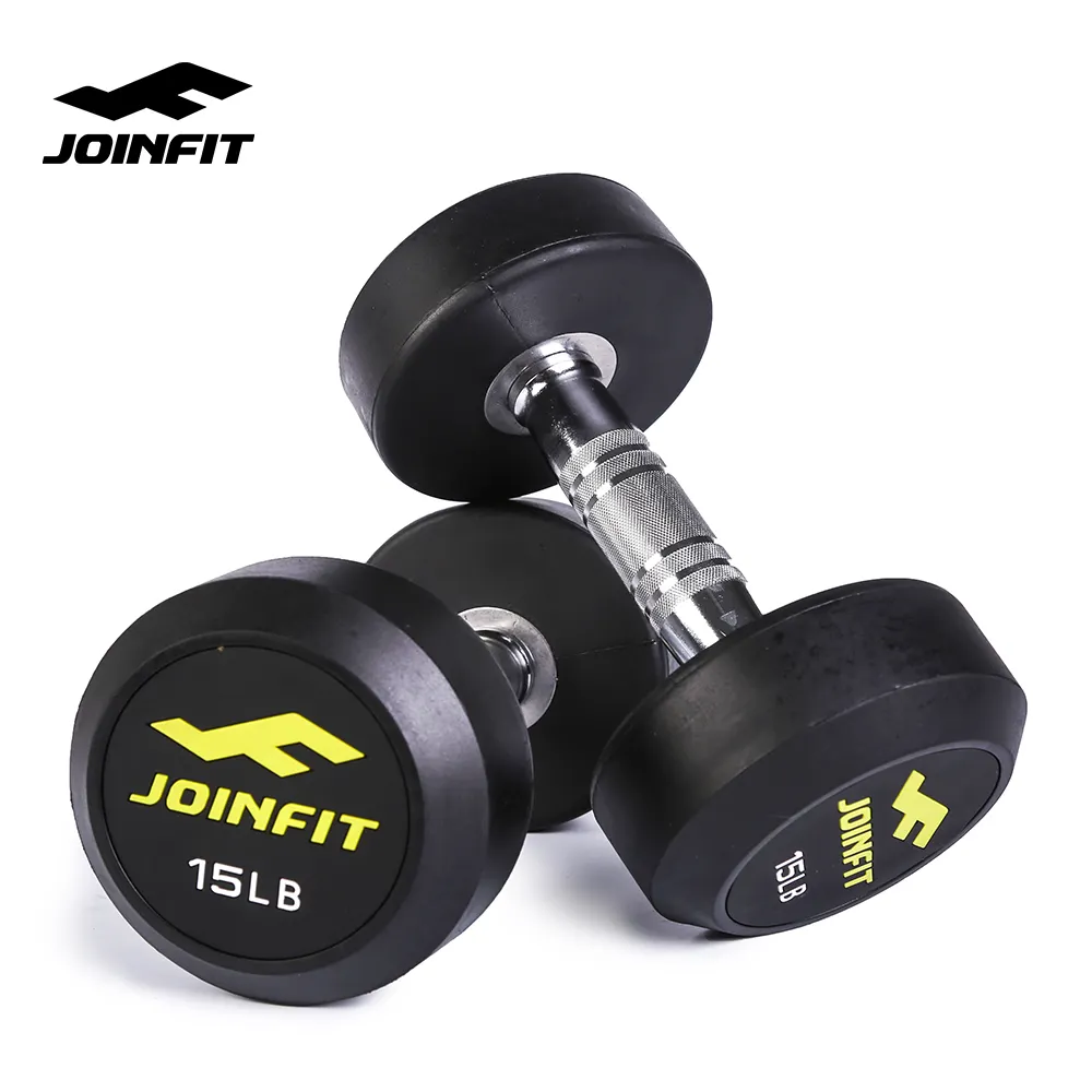 JOINFIT круглый 5-100 Lbs Fix резиновые гантели с покрытием