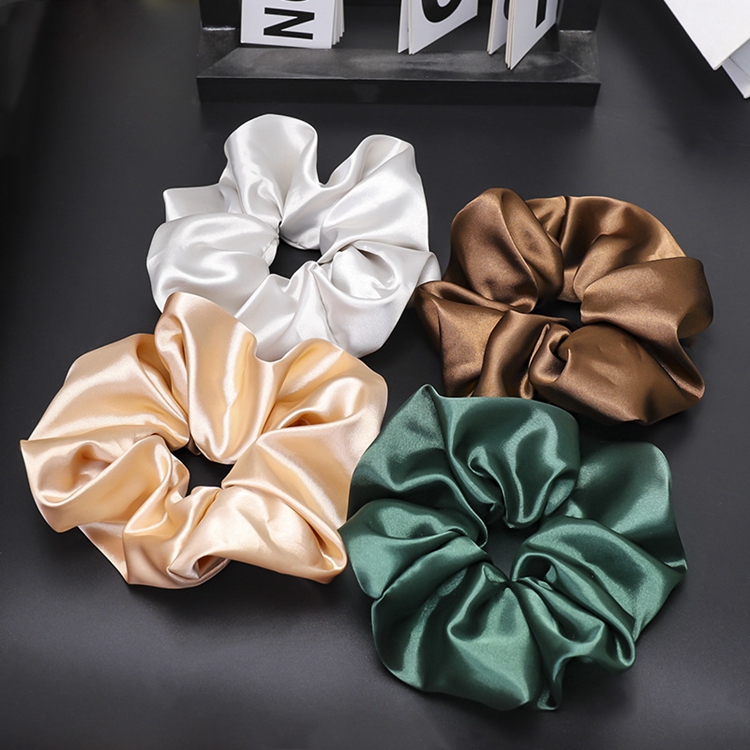 Модные прекрасные шелковые волосы scrunchies Ткань аксессуары для волос сплошной цвет резинкой атласные волосы scrunchies