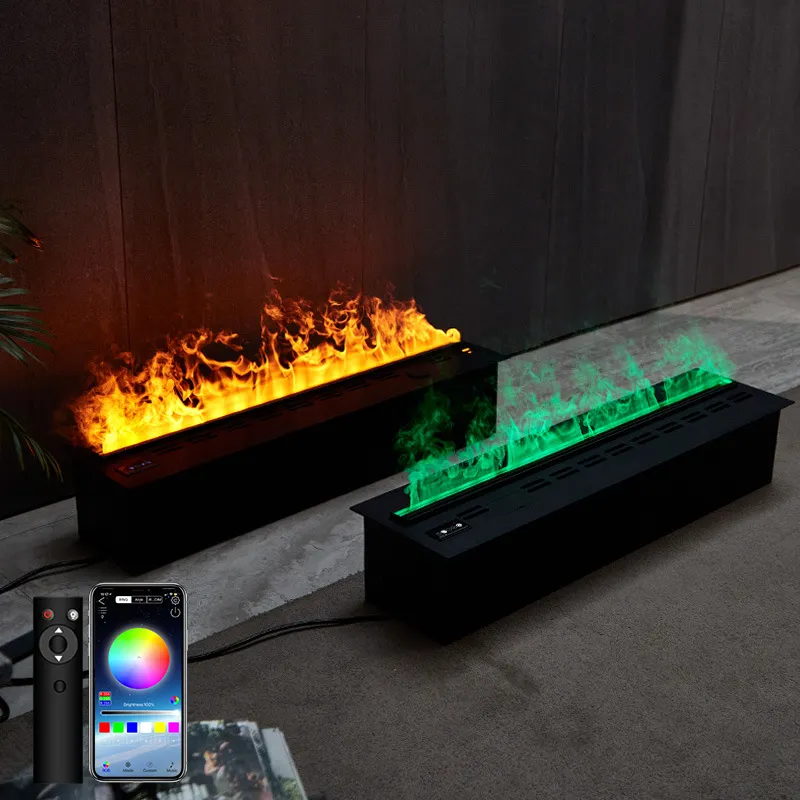 OEM Vapor Steam Water Fireplace Flame Humidifier Remote Control Color Changing Wall Mounted LED Decor Flame Electric Fireplace