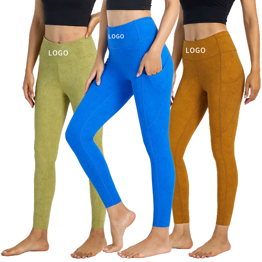Custom Logo High Waist Tummy Control Seamless Leggings Gym Sport Women Fitness Yoga Pants Leggings Running Leggings with pockets