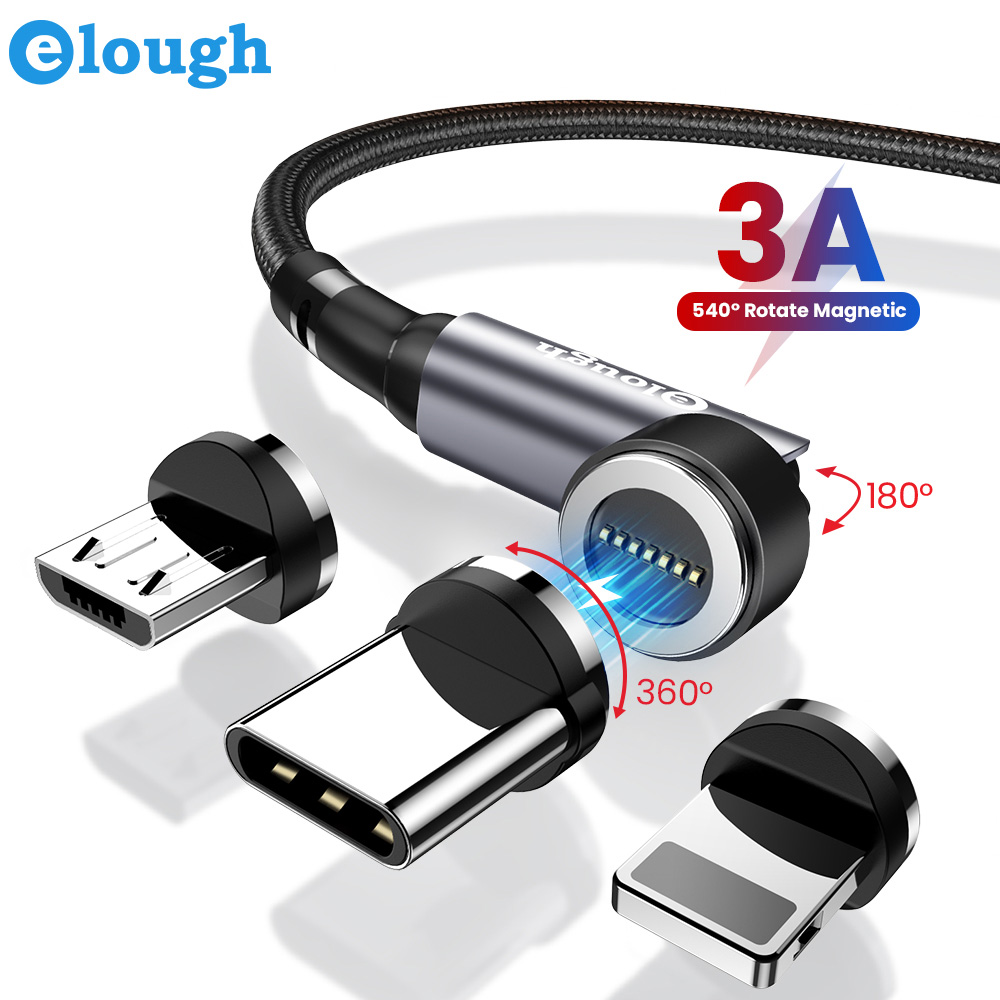 Быстрая зарядка 540 градусов 3 в 1 Магнитный Кабель с разъемом usb-c для 3A 2 м 6 футов цветотипы c Магнитный съемник для жестких бирок для электронного отслеживания товара, нейлоновый кабель для передачи данных