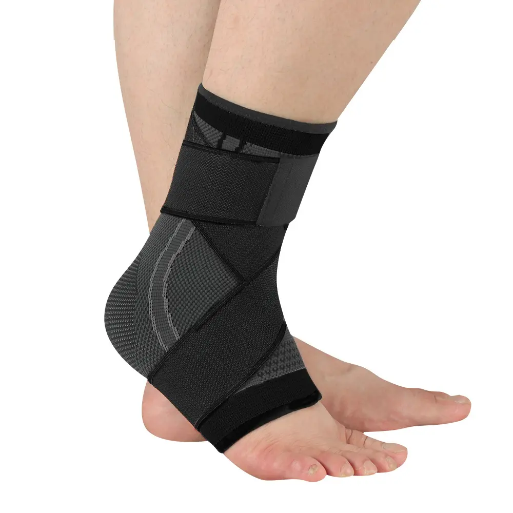 Custom Breathable Fitness Adjustable Safety Sport Foot Compression Nylon Ankle Sleeve Support Ankle Brace