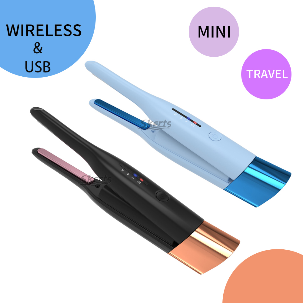 Беспроводной беспроводной мини-выпрямитель для волос KC USB, лучший портативный Перезаряжаемый Плоский Выпрямитель для волос, керамический плоский утюжок