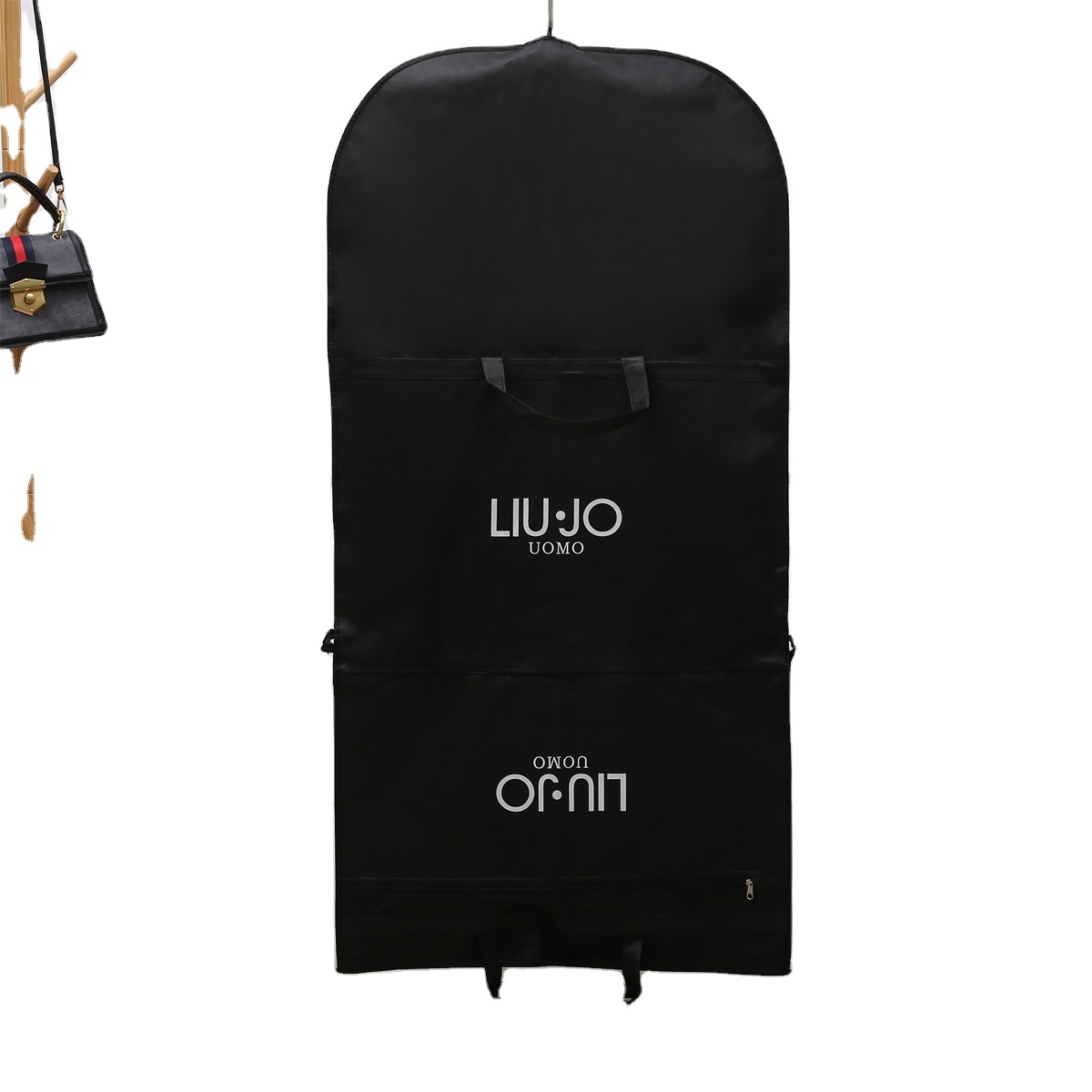 Customs Pvc and Non-woven Wedding Evening Dress Cover Garment Bag Durable Reusable Gown Cover Dress Cover