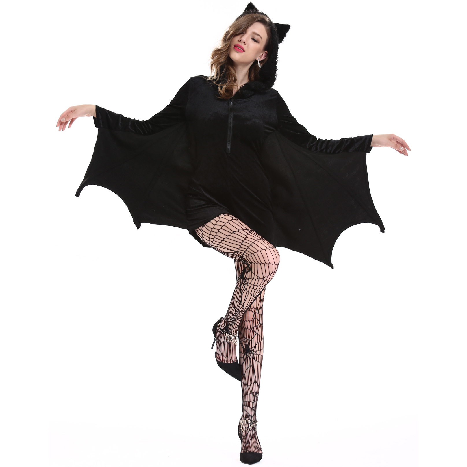 Plus Size Halloween Bat Costume Cosplay Sexy Vampire Woman Bat man Costume