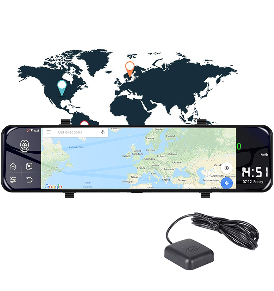 12 дюймов 4G Android зеркало заднего вида Автомобильный видеорегистратор HD 1080P GPS, Wi-Fi, ADAS тире Cam4G + 32G с двумя объективами видеорегистратор авто камера регистратор видеорегистраторы