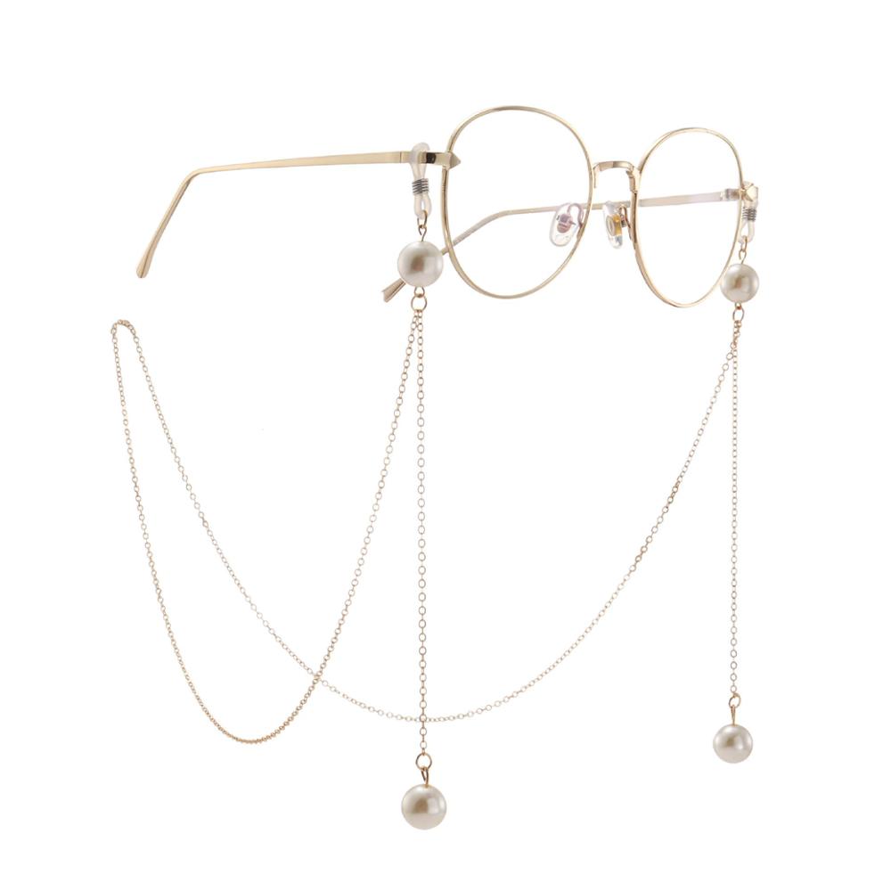 Minimalist Anti-fall Glasses 14k Gold Plated Chain with Pearls for Girls Dylam jewelry