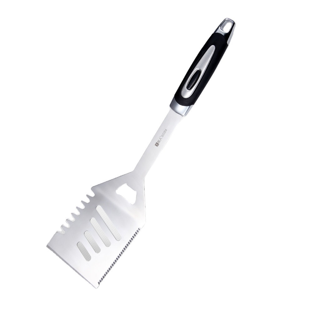 New Premium Stainless Steel BBQ Spatula with Bottle Opener Long Grill Tool Kitchen Cooking Accessories Spatula