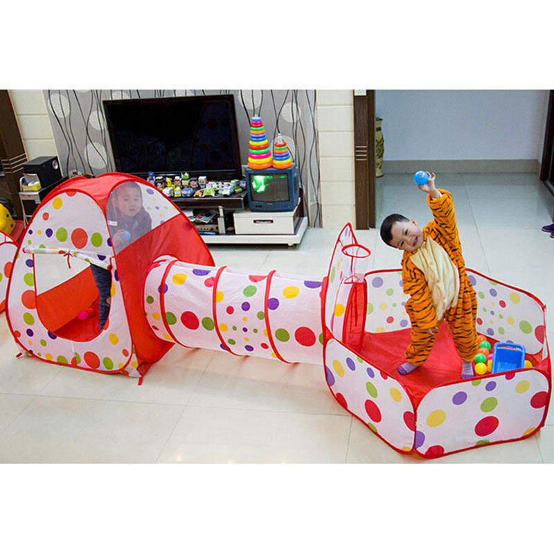 Pool Jungle Outdoor Indoor House Toy Jungle Ball 3 In 1 Tunnel Easy Folding Kids Play House Game Pop Up Children Play Toy Tent