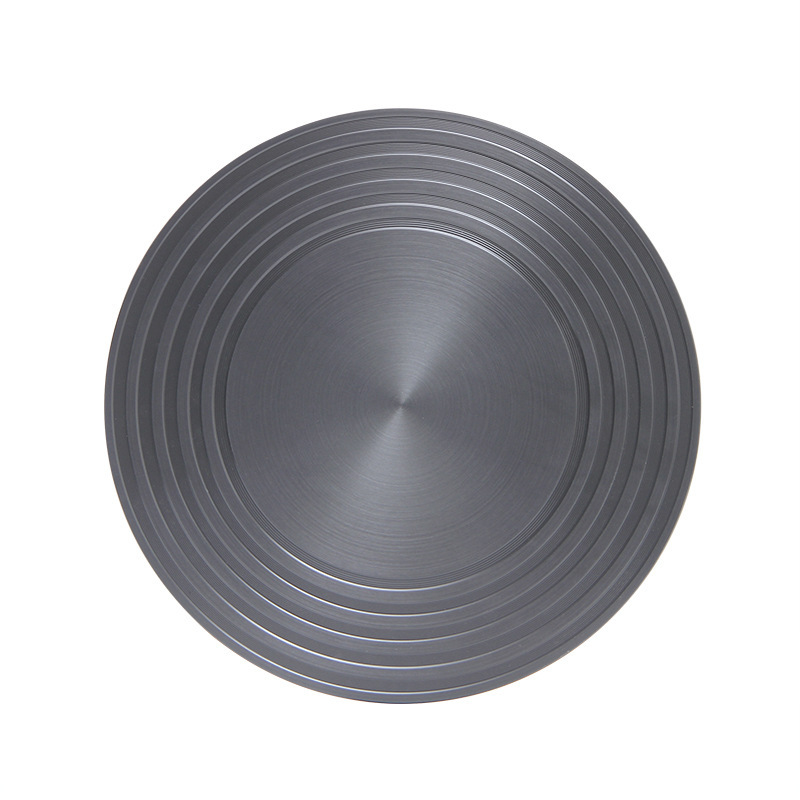 Aluminum Quick Thawing Plate Rapid Thermal Conduction Plate Anti-burning Black Multifunctional Round Thawing Plate
