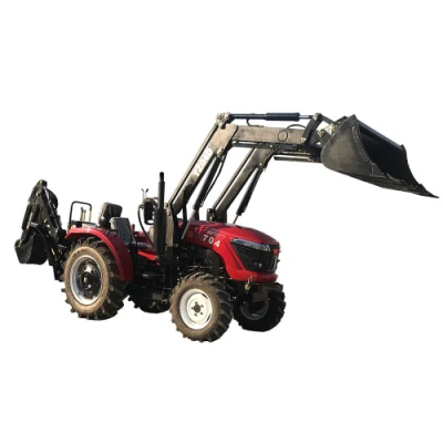 4WD мини-трактор 4x4 сельскохозяйственный трактор 50 л.с. 60 л.с. компактный трактор с фронтальным погрузчиком и экскаватором-погрузчиком