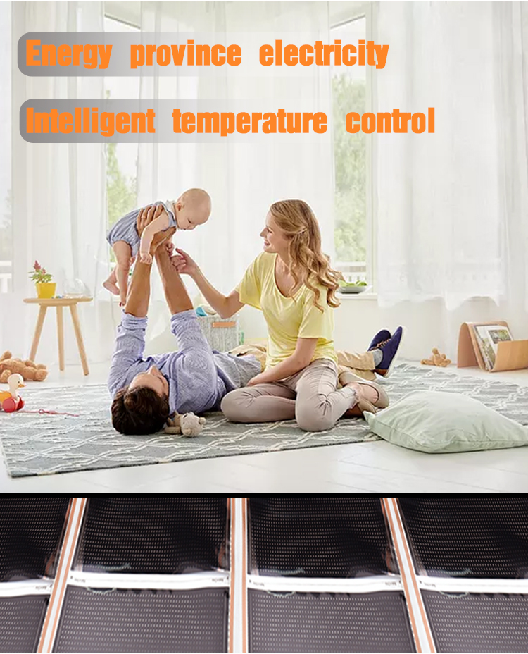 Easy heating and Zero decay Laminate heating mat for wood floor 50x400CM