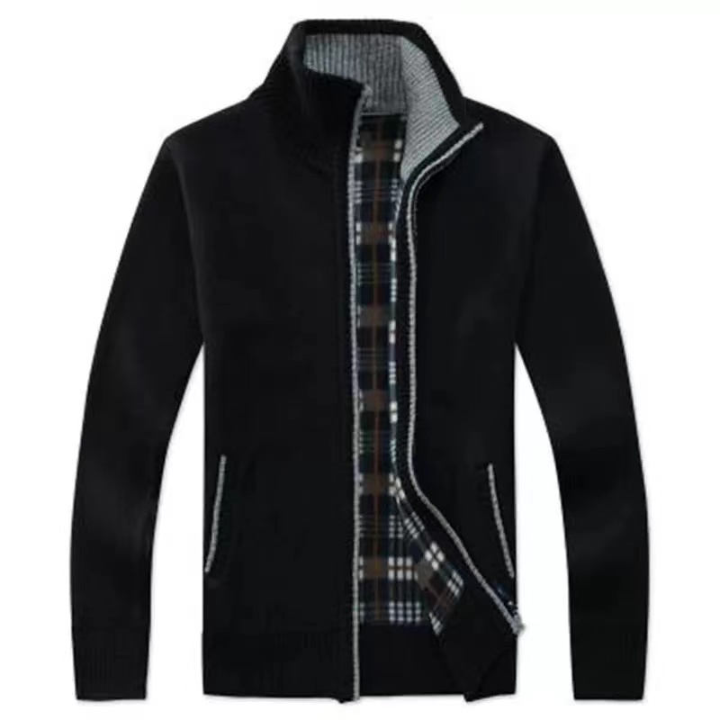 Factory price winter fashion self cultivation men's jacket cardigan knitted sweater baseball collar casual wear cardigan men