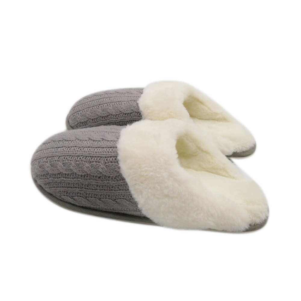 warm indoor comfortable soft faux fur non-slip simple slippers for winter