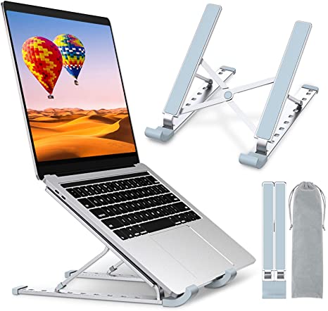 laptop stand Riser computer stand, aluminum 9-angle adjustable ventilated cooling laptop stand compatible with 10-15.6 inch