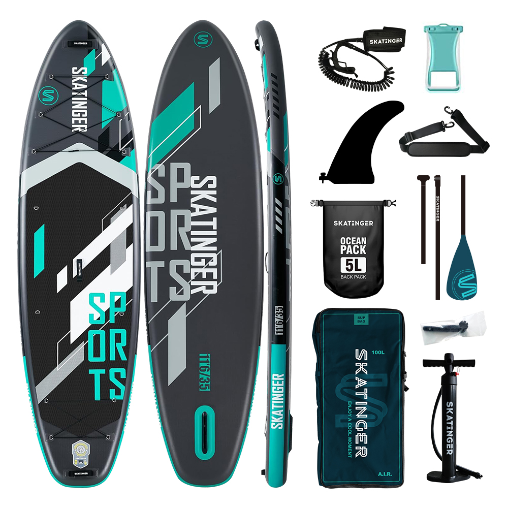 2025 New Style Inflatable Stand Up Padel Paddle Board Inflatable Drop Ship 11.6 Feet Paddleboard Surfboard All Round Yoga Sup