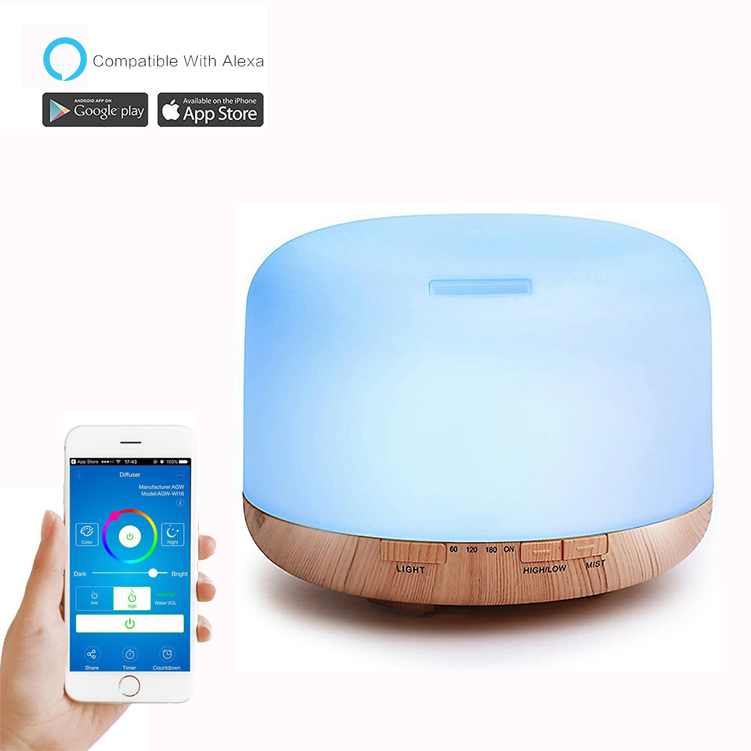 Мини-увлажнитель воздуха Tuya Alexa со встроенным автоматическим настольным управлением, умное управление через приложение, ультразвуковой увлажнитель