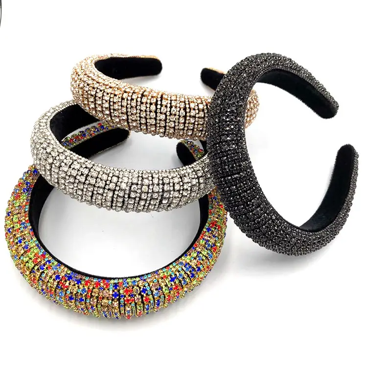 Baroque Hairband Rhinestone Accessories Crystal Metal Headbands For Women