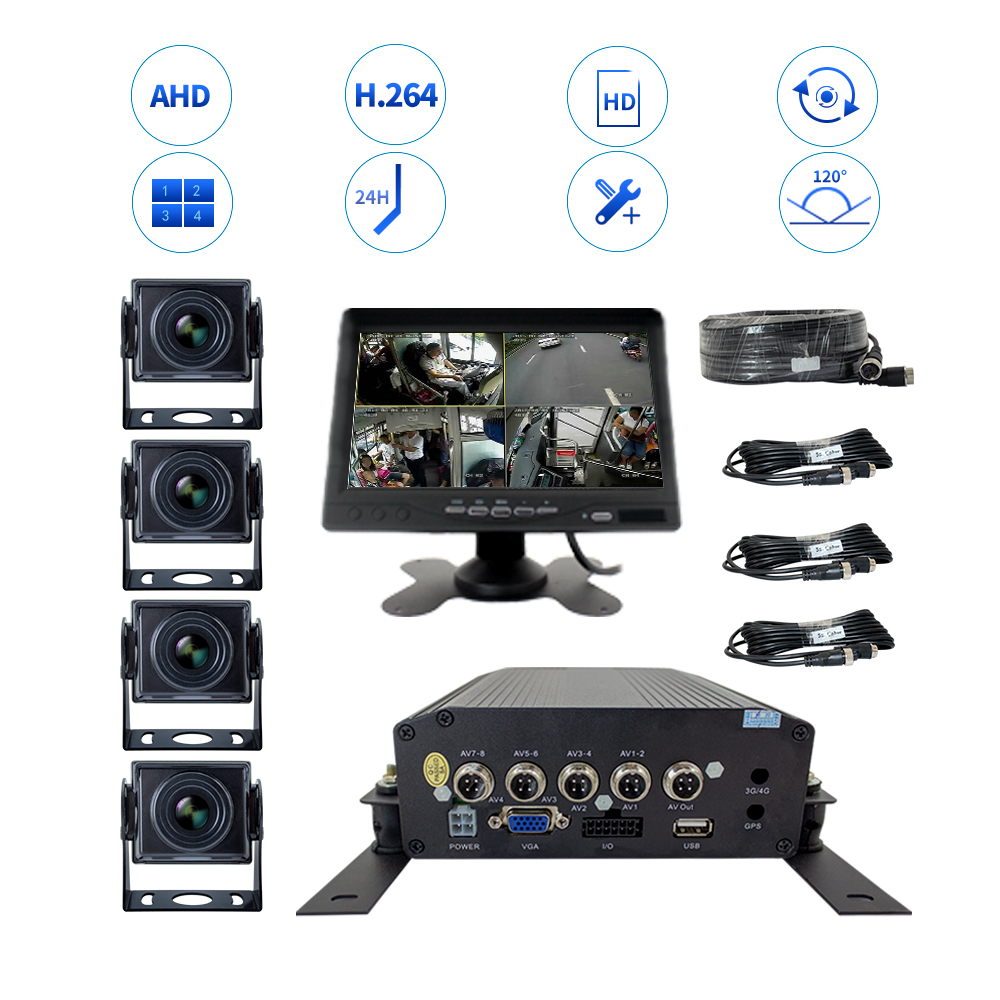 24v vehicle 4ch surround HDD MDVR blackbox dvr truck 4 camera 1080p AHD dvr black box recorder camera system