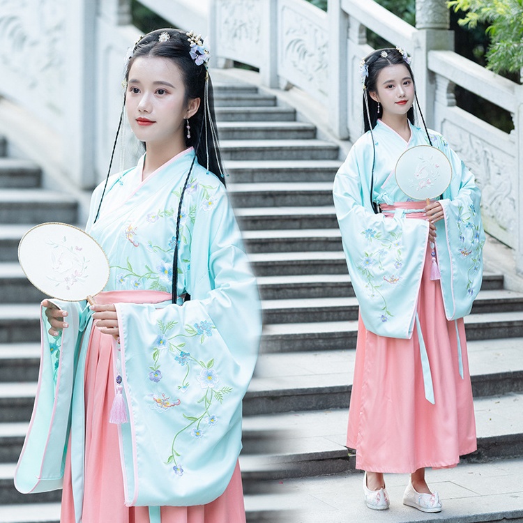 Женское классическое зеленое платье Hanfu готового дизайна, Лидер продаж Aliexpress, китайское традиционное ханьфу для женщин
