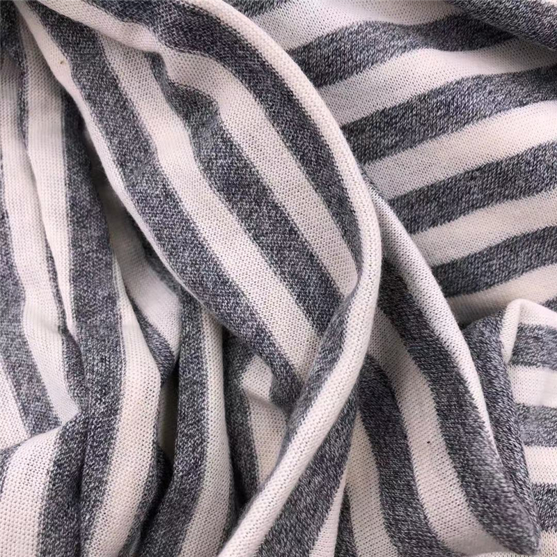 100%Combed Cotton Indigo Top Dyed Stripe Jersey Fabric Knitted French Terry Interlock Rib Towel Fleece