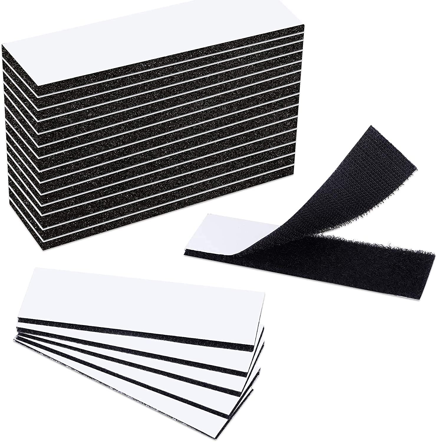 15Pairs 2.5*10cm Adhesive Tape Adjustable Self Adhesive Nylon Strength Sticky Back Hook and Loop Strips