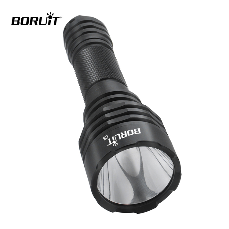 BORUiT-сверхъяркий белый лазерный светодиодный фонарь; Диапазон 1000 м; Батарея 18650; Водонепроницаемый фонарь с функцией памяти