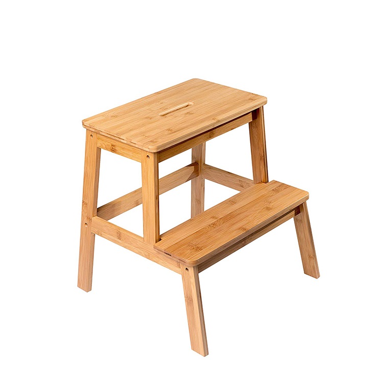 Nature Color Bamboo Learning Tower Kids Kitchen Helper with Anti Slip Step Stool For Kids Chair