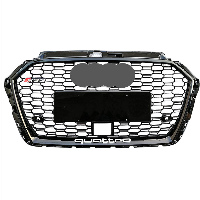 Дешевая глянцевая черная передняя решетка с ACC для Audi A3 8V Facelift Honeycomb RS3 решетка радиатора 2017-2019