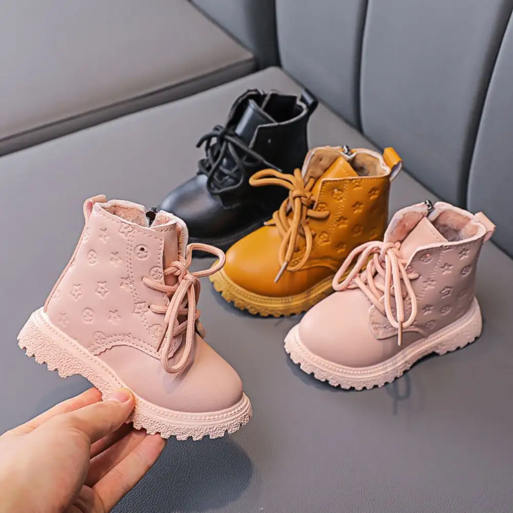 High Quality Children Casual Shoe Toddler Footwear Kids Girls Boots Leather Outsole Ankle Boots