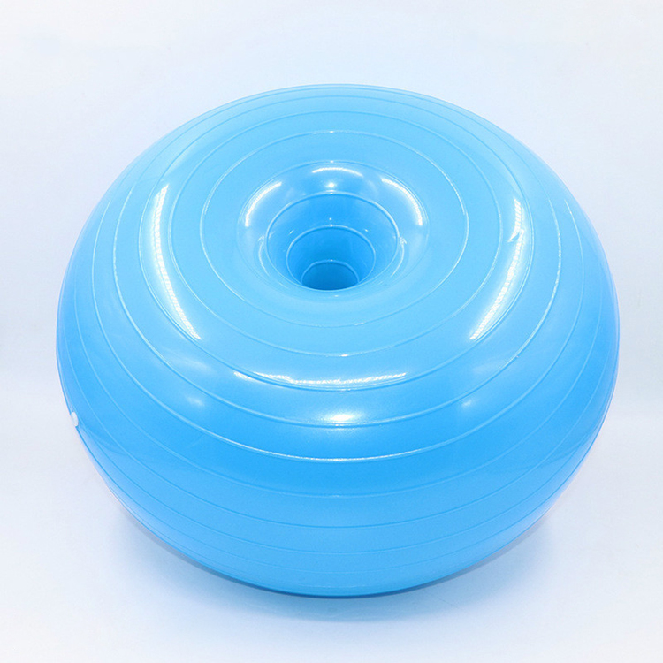 Multiple Color 50cm Diameter Loose Weight Donut Balance Yoga Ball With Logo