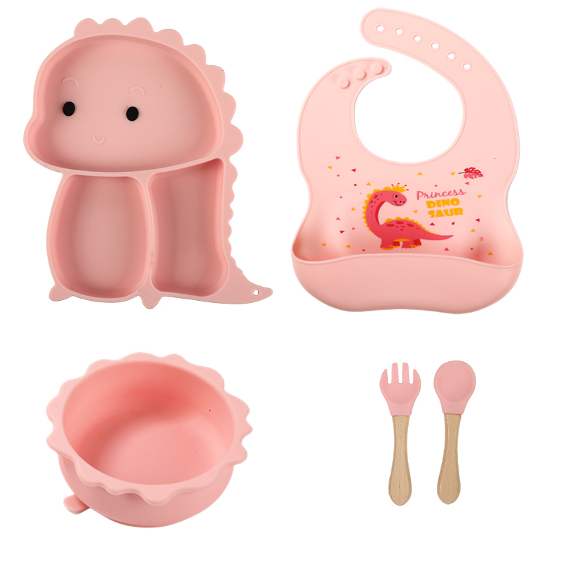 wholesale can be customized large capacity non odor and easy to clean silicone baby food feeding set