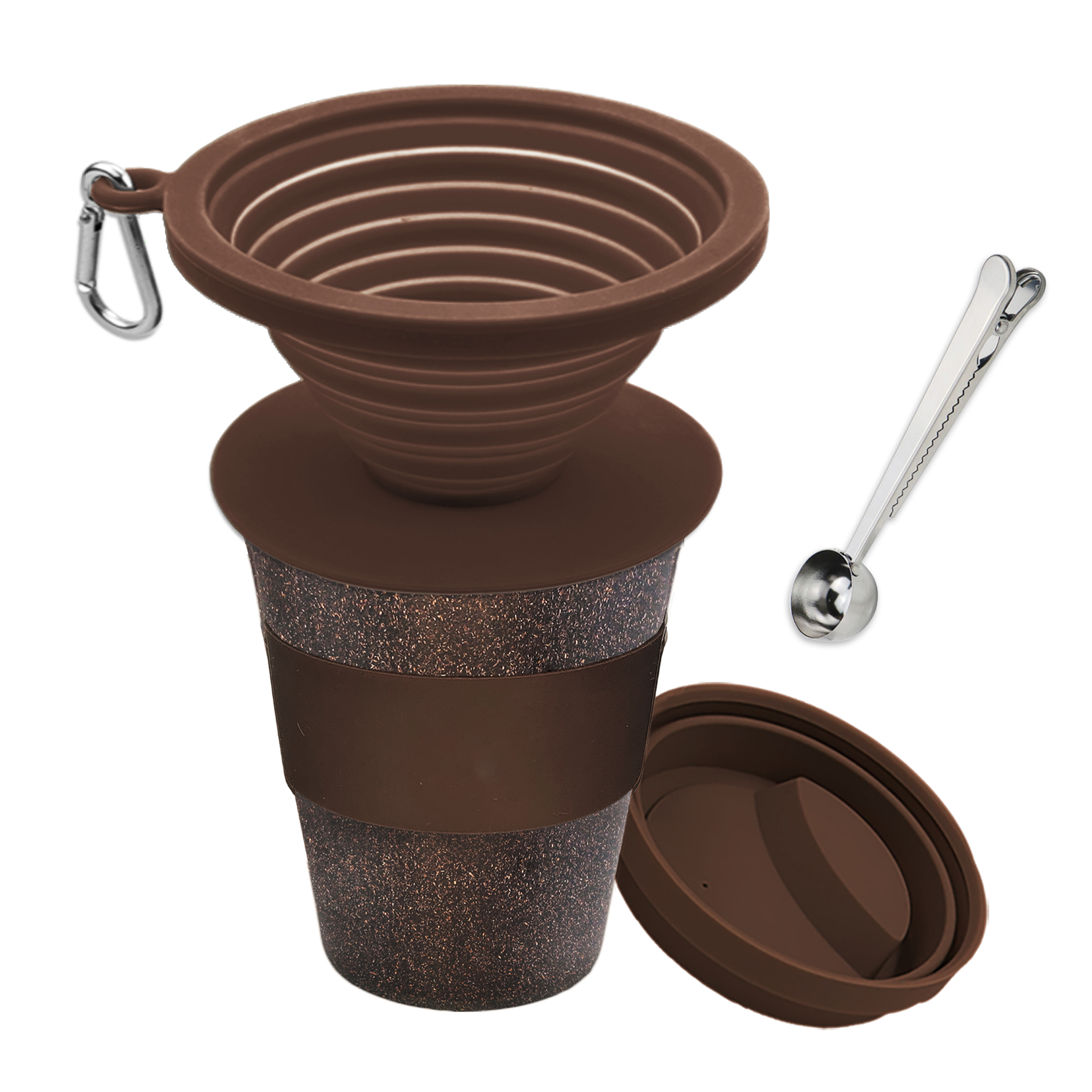 Набор для кофеварки Pour Over с безбумажным складным силиконовым фильтром капельницы для кофе с изолированной кружкой для кофейной гущи