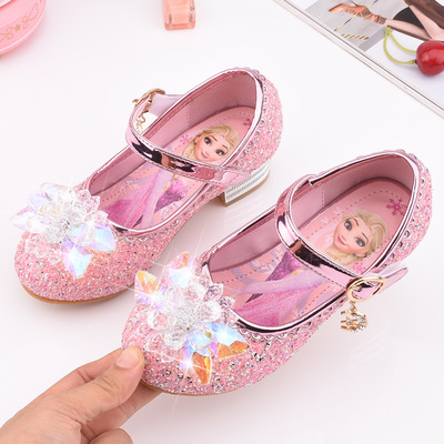 Summer new princess high-heeled Children's sandals girls shoes bling girl school shoes