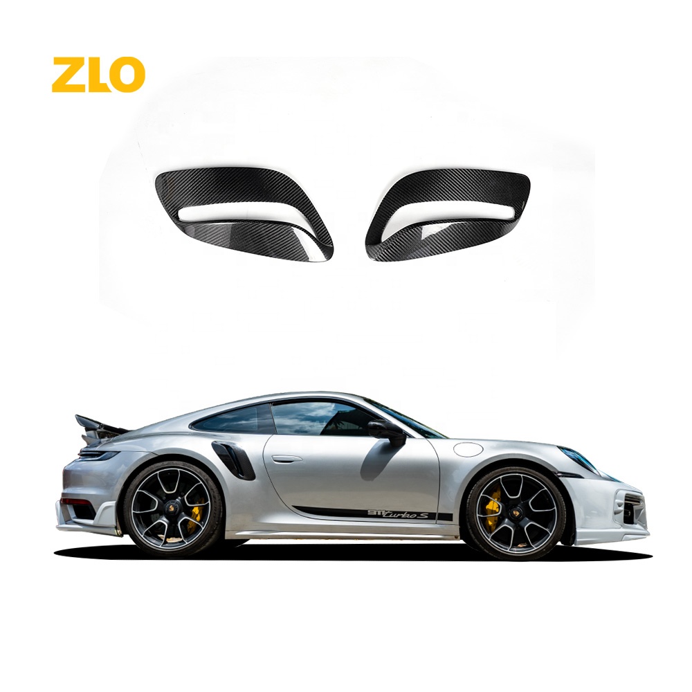 ZLO сухие карбоновые вентиляционные отверстия для заднего крыла для Porsche 911 992 Turbo S 2018 +