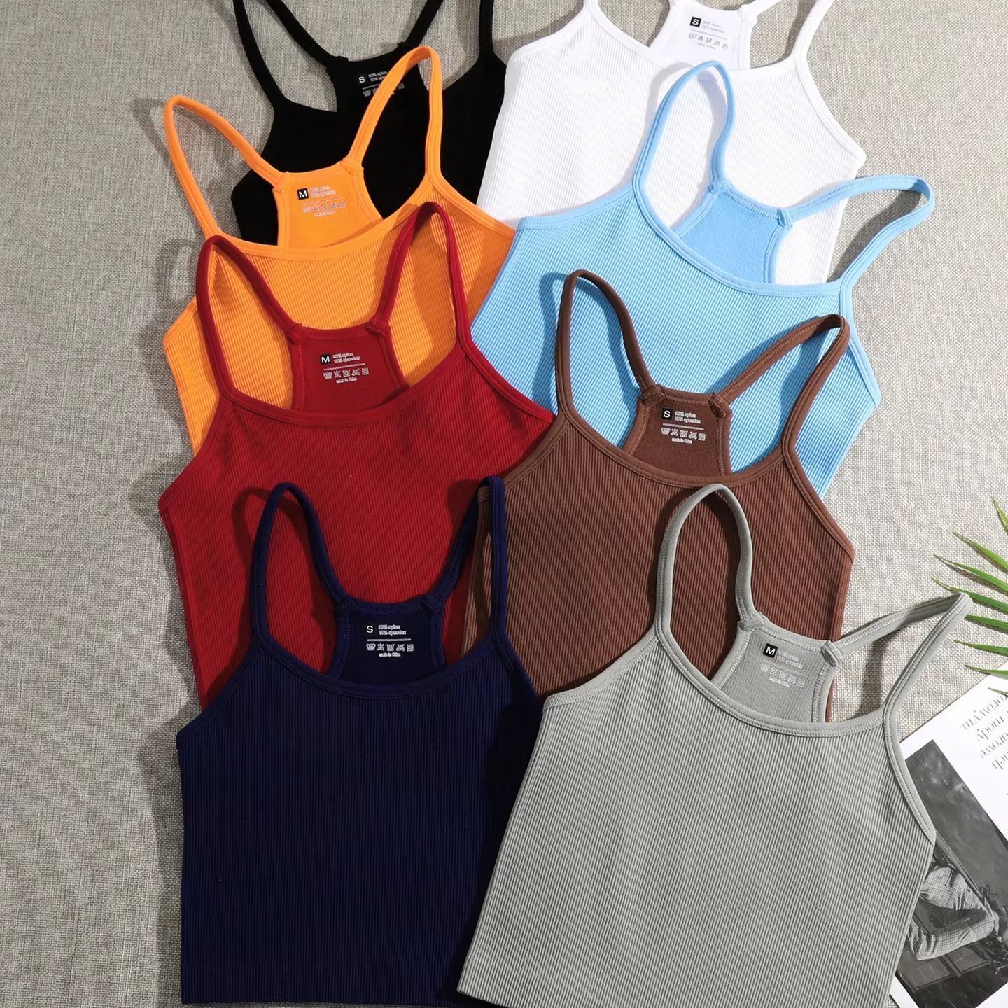 Wholesale Slim Fit Plain Cropped Top Classic Ribbed Knit Blank Crop Top Tank Top