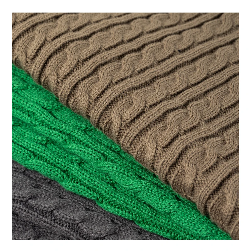 Customized 100% acrylic knitted ribbed down jacket jacquard knitted fabric jacquard ribbed fabric FOR clothing