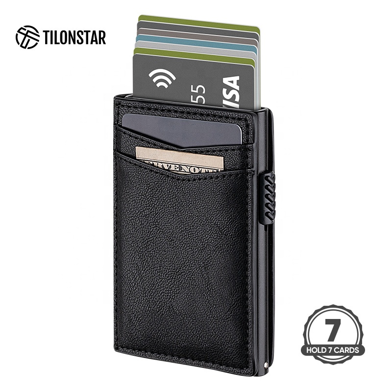 Anti-Theft Business Card Holder Wallet Credit Card Holder Aluminum Pop Up Mens Wallet
