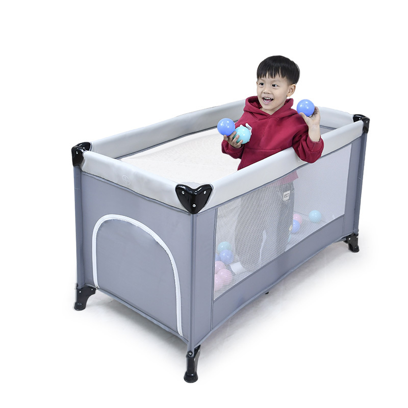 New Arrival Furniture Set Large Mesh Window with Mattress Portable Travel Newborn Cot Playpen Baby Crib