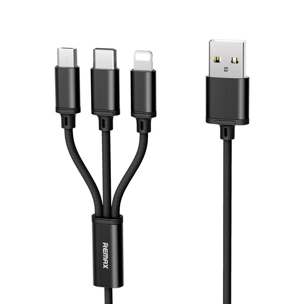 Remax 1,15 м ПВХ 2,8 A Мобильный Micro USB кабель 3 в 1 зарядный кабель для iphone 12 Android