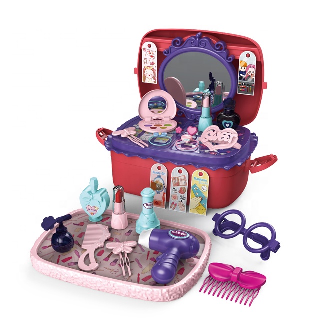Wholesale Girls Game Plastic Preschool Pretend Play Toy, 3In1 Fashion Beauty Toys For Kids