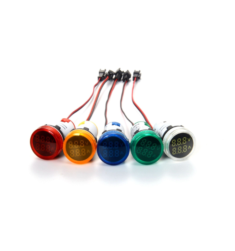 AD101-22VAM 22mm round led indicator V A digital display amper voltage meter indicator pilot lamp